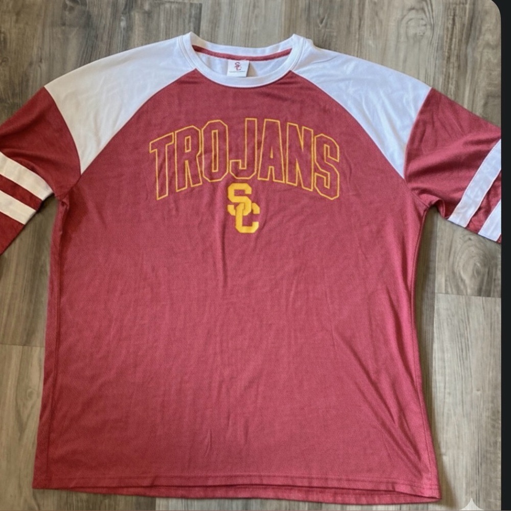 USC Trojans Men 2XL Long Sleeve Shirt- 289c Apparel-Cardinal Red-Official NCAA